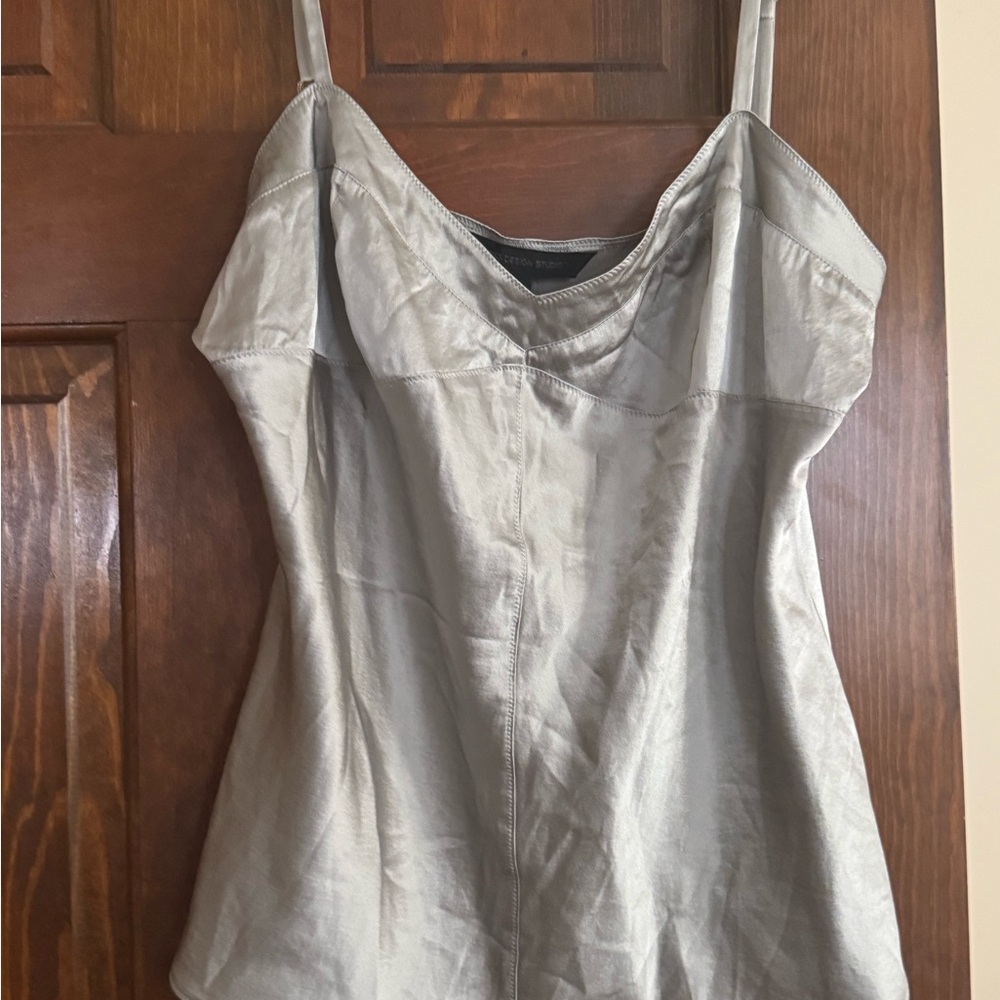 Express Silver / Grey Fitted Camisole with Spaghetti Straps NWOT